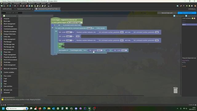 Random Teleportation Command | MCreator 2023.2 смотреть онлайн
