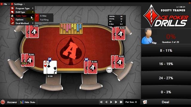 Ace Poker Drills Equity Trainer смотреть онлайн