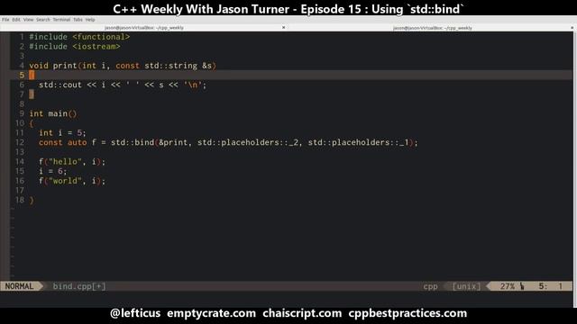 C++ Weekly - Ep 15 Using `std::bind` смотреть онлайн