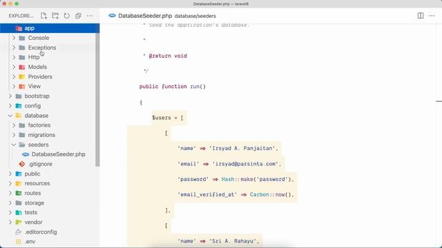 Belajar Laravel 8 Dari Awal - 23 Laravel Seeder смотреть онлайн