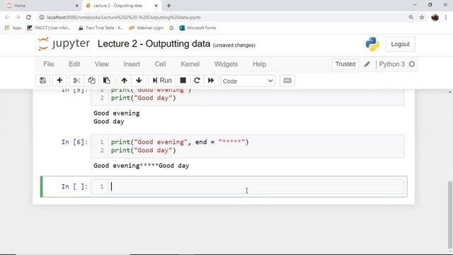 Python in 5 minutes | Lecture 2 | end parameter of print( ) function смотреть онлайн