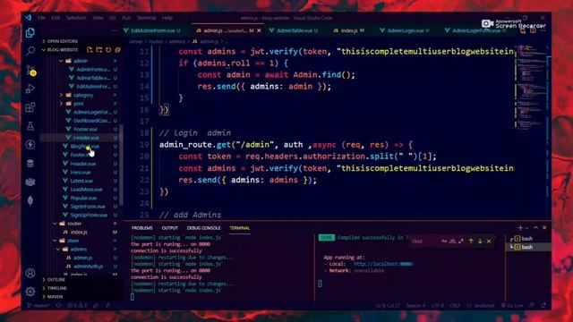 Node And Vue Admin Roll base Login and logout || Blog website Node And Vue | Part - 10 смотреть онлайн