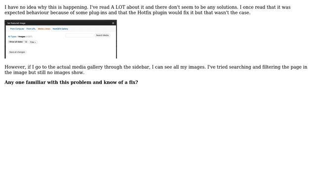 Wordpress: Media Library not showing images but still acknowledges existence смотреть онлайн