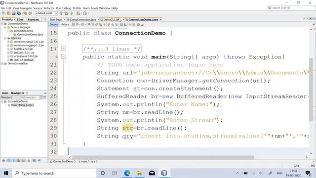 JDBC,ucanaccess: Insert data into the table using IO package & ucanaccess library. смотреть онлайн