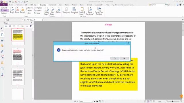 How to remove Header and Footer from a PDF File using Foxit PhantomPDF смотреть онлайн