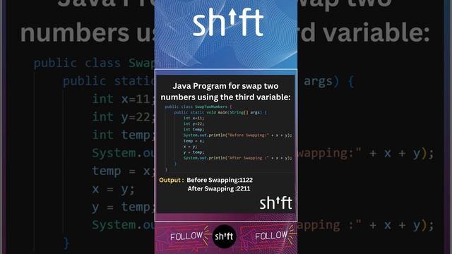 Swap two numbers using the third variable logic in java смотреть онлайн