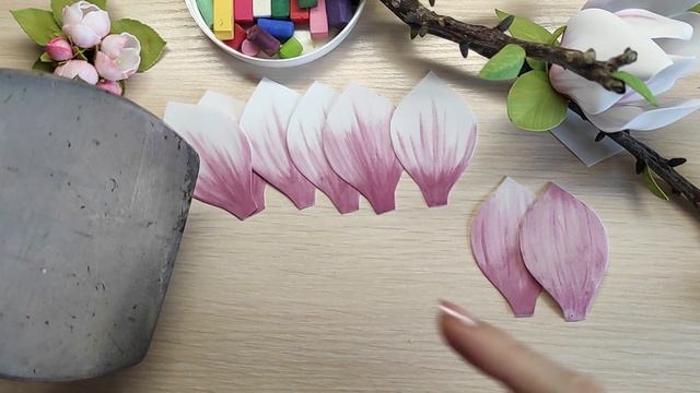 Реалистичная магнолия из фоамирана без молдов. Легко. Flower Magnolia From Foam. Цветы из фоамирана