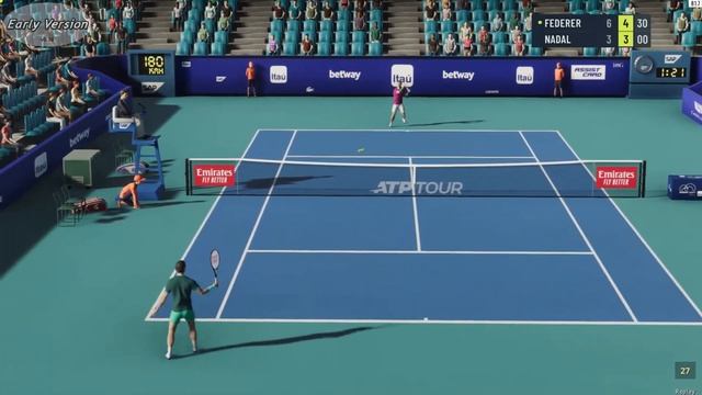 Tennis Elbow 4 w/mods (v0.74): Defensive Measures • FEDERER vs NADAL (Miami Open) смотреть онлайн