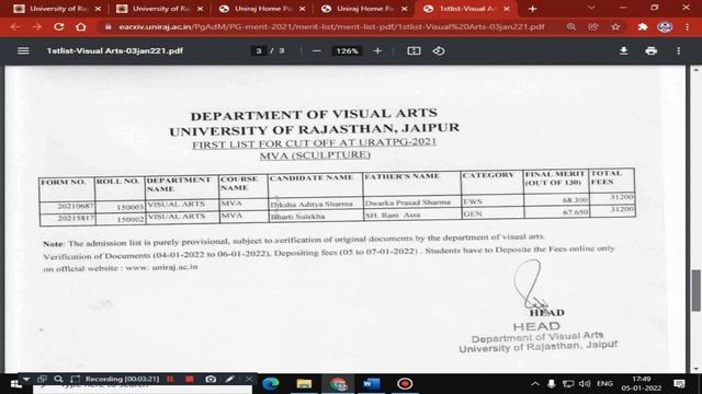 RAJASTHAN UNIVERSITY PG ADMISSION 2021-22 FIRST PROVISIONAL MERIT LIST All I URATPG MERIT LIST смотреть онлайн