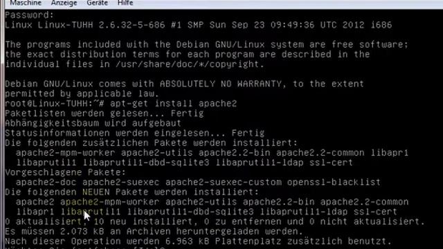 Debian Installation Apache2 002 смотреть онлайн