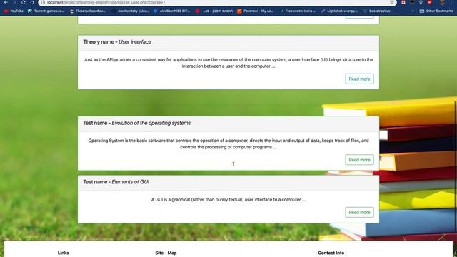 User index courses profile text test English learning site (php + jquery + bootstrap) смотреть онлайн