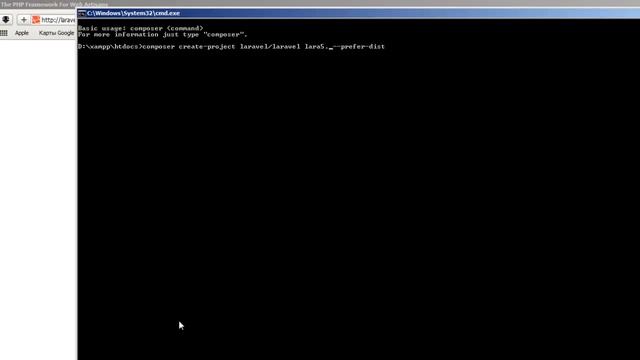 установка laravel 5 при помощи composer в W7 смотреть онлайн