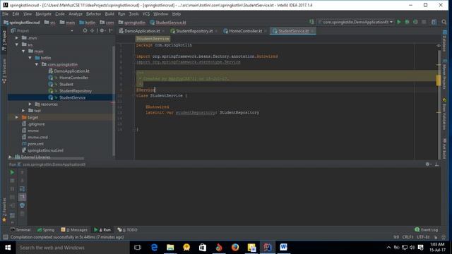 4 2 Add Service Annotation in Service Layer Class In Kotlin (Spring boot) смотреть онлайн