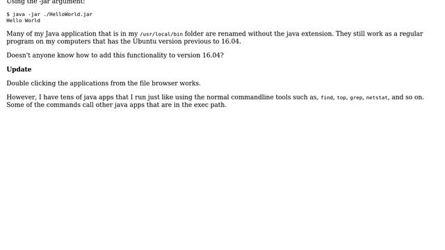 Ubuntu: What has changed to prevent Java programs from running via the permission bit смотреть онлайн