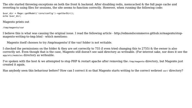 Magento: Magento writing to tmp/magento directory (2 Solutions!!) смотреть онлайн