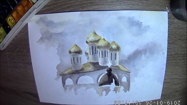Drawing: Храм Акварелью (Time Lapse) смотреть онлайн