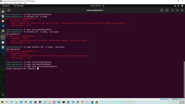 Error writing etcansible hosts Permission denied and msg Invalidincorrect password Permission denie смотреть онлайн