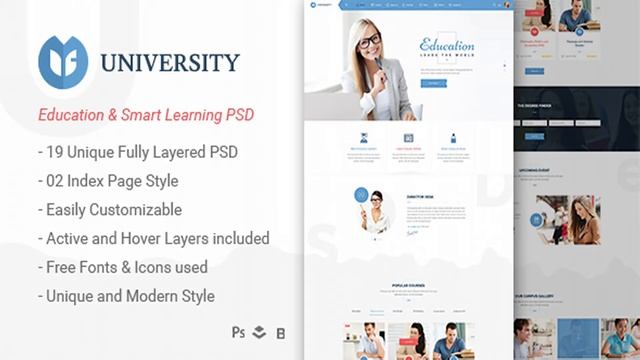 University - Education & Smart Learning Bootstrap PSD Template | Themeforest Website Templates and смотреть онлайн