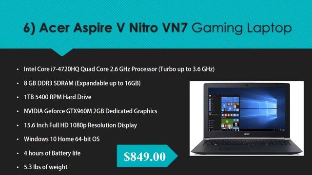 Best Gaming Laptops Under $1000 (Top 10 Picks 2016) смотреть онлайн