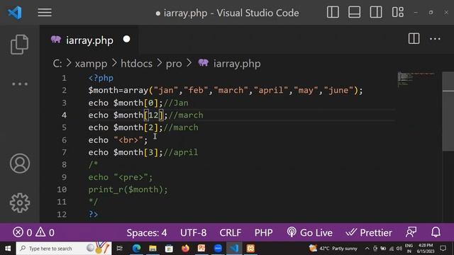 INDEXED ARRAY PHP | NUMERIC ARRAY PHP смотреть онлайн