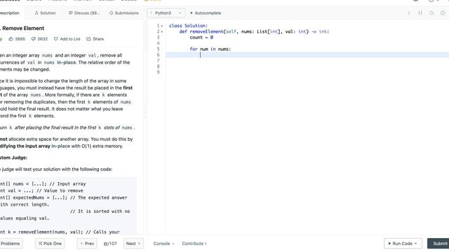 Remove Element | Python Easy Array Question смотреть онлайн