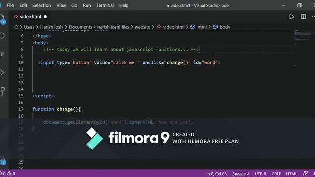 How to create word function in JavaScript || video смотреть онлайн