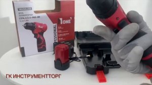 Распаковка шуруповерт аккумуляторный NUMBER ONE бесщеточный CD14.4/2.0-PRO-BR, 14.4 В, 40Нм, 2 АКБ