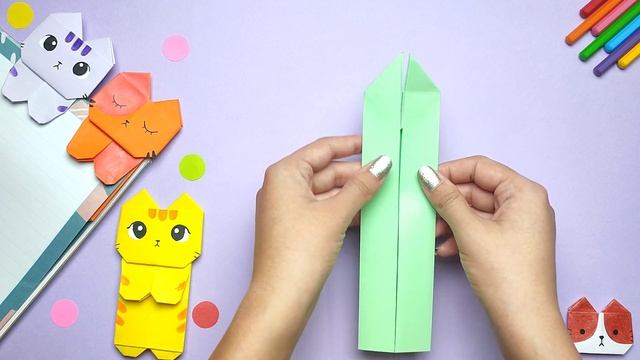 Origami cat bookmark | How to make a paper cat bookmark ?? смотреть онлайн