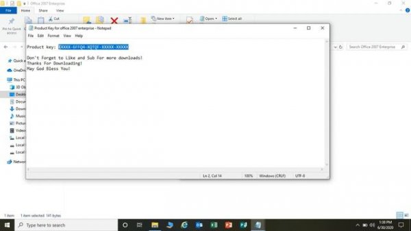 Ms office 2007 ENTERPRISE 100% working key