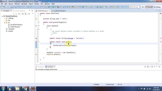 Java nested classes (Local Classes-Static) | Java Tutorial смотреть онлайн