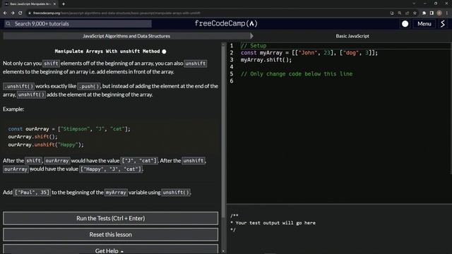 JavaScript Basic 47: The unshift() Method | FreeCodeCamp | JS Algorithms and Data Structures смотреть онлайн