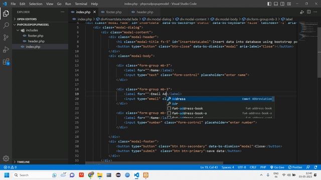 PHP CRUD-1:(Bootstrap pop-up modal) - How to Insert data into database in PHP смотреть онлайн