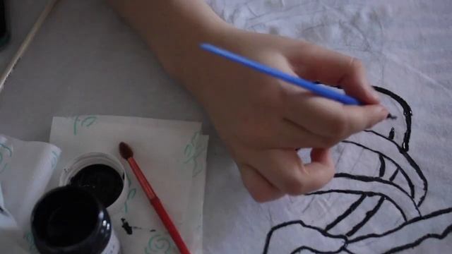 Кастом футболки | Роспись ткани двумя цветами смотреть онлайн