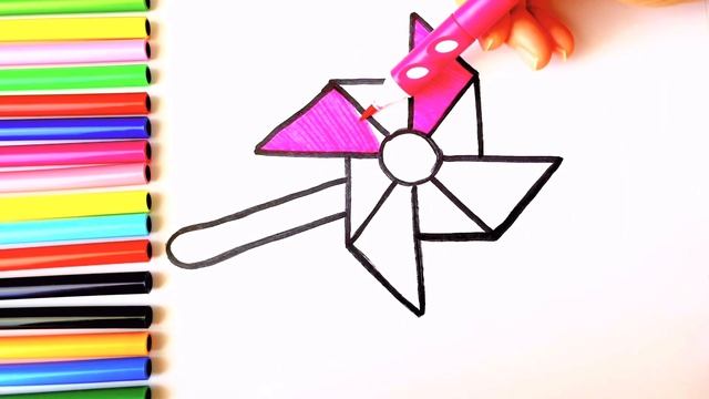 Вертушка Игрушка Изображение Рисование, живопись и раскраска для детей, малышей смотреть онлайн