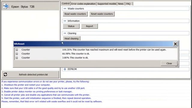 Reset Epson T26 Waste Ink Pad Counter смотреть онлайн