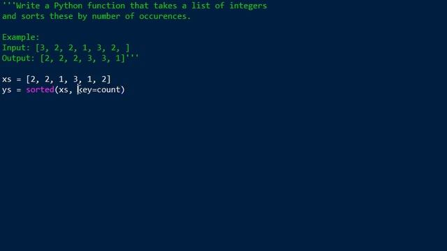 Exercise 17 - How to Sort a Python List By Number of Occurrences (By Count) смотреть онлайн