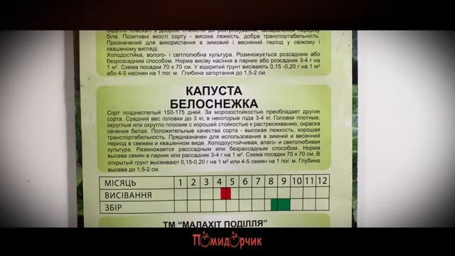 Семена Капуста Белоснежка профпакет - Помидорчик смотреть онлайн