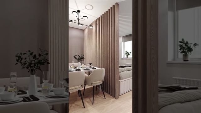 Интерьер квартиры в светлых тонах I Kitchen-living room interior #Shorts смотреть онлайн