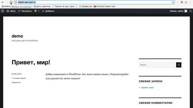 Первые настройки сайта и установка плагин Cyr-To-Lat - Этап 6 смотреть онлайн