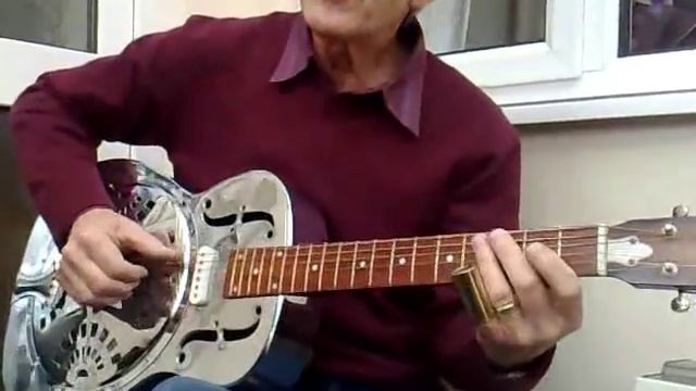 Walking Blues on acoustic Dobro in open 'D' смотреть онлайн