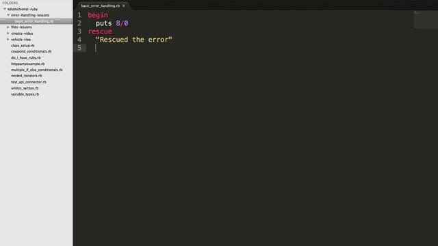 Basic error handling in Ruby смотреть онлайн