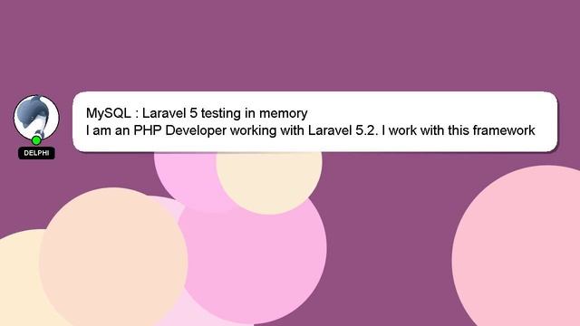 MySQL : Laravel 5 testing in memory смотреть онлайн