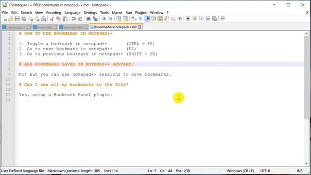 HOW TO CREATE & USE BOOKMARKS IN NOTEPAD++ Using BookmarksPanel Plugin смотреть онлайн