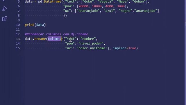 Renombrar columnas de un dataframe en Pandas смотреть онлайн