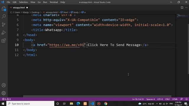 Send Whatsapp Message Without Adding Contact Using HTML In English | HTML Tricks | смотреть онлайн