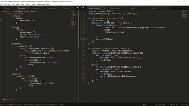 Klasörler 5 Express.js - MongoDB - Vue.JS İle Dosyalarım Projesi - 14 смотреть онлайн