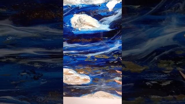 3D resin art. River and mountains. Seafoam and beach. Объемная картина из эпоксидной смолы.Река гор смотреть онлайн