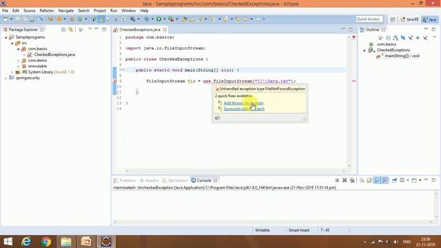 Checked vs Unchecked Exceptions | Java Interview Questions and Answers l Java interview questions смотреть онлайн