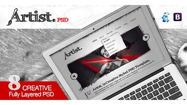 Artist Sketch PSD Template | Themeforest Website Templates and Themes смотреть онлайн