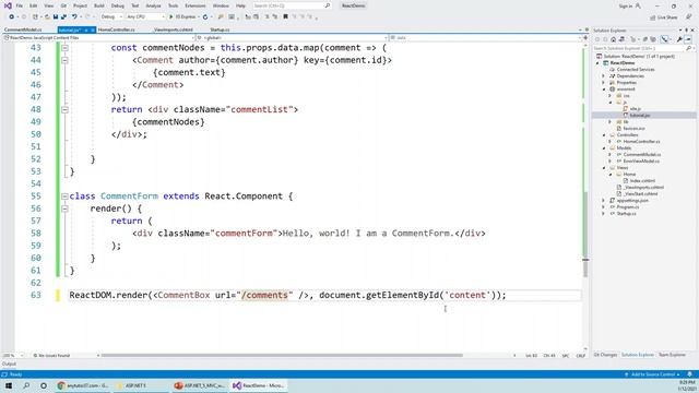 Create an ASP.NET 5 MVC React Comment Box Application with Server-Side Data смотреть онлайн
